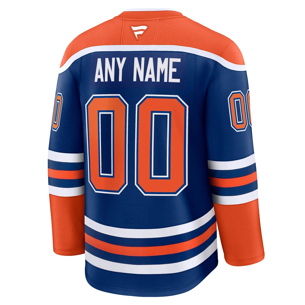 Men's Fanatics Royal Edmonton Oilers Home Premium Custom Jersey