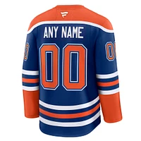 Maillot personnalisé haut de gamme Fanatics Royal Edmonton Oilers à domicile pour hommes