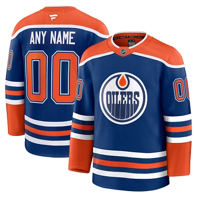 Maillot personnalisé haut de gamme Fanatics Royal Edmonton Oilers à domicile pour hommes