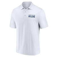 Men's Fanatics White/Royal Edmonton Oilers Polo Combo Set