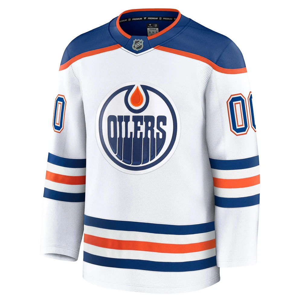 Maillot personnalisé haut de gamme Fanatics pour homme, blanc, Edmonton Oilers Away