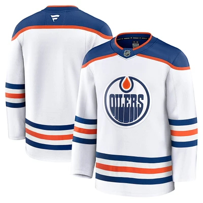 Maillot Fanatics blanc de qualité supérieure pour homme des Oilers d'Edmonton à l'extérieur