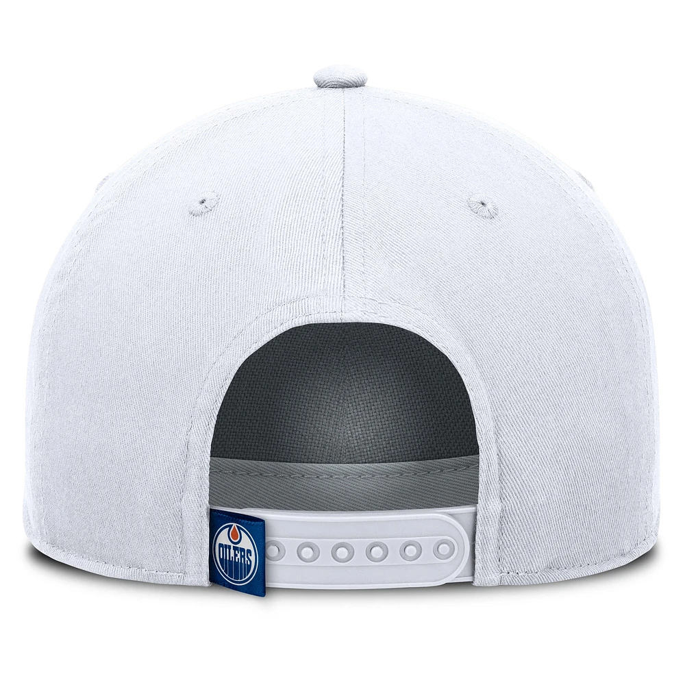 Men's Fanatics White Edmonton Oilers Rope A-Frame Adjustable Hat
