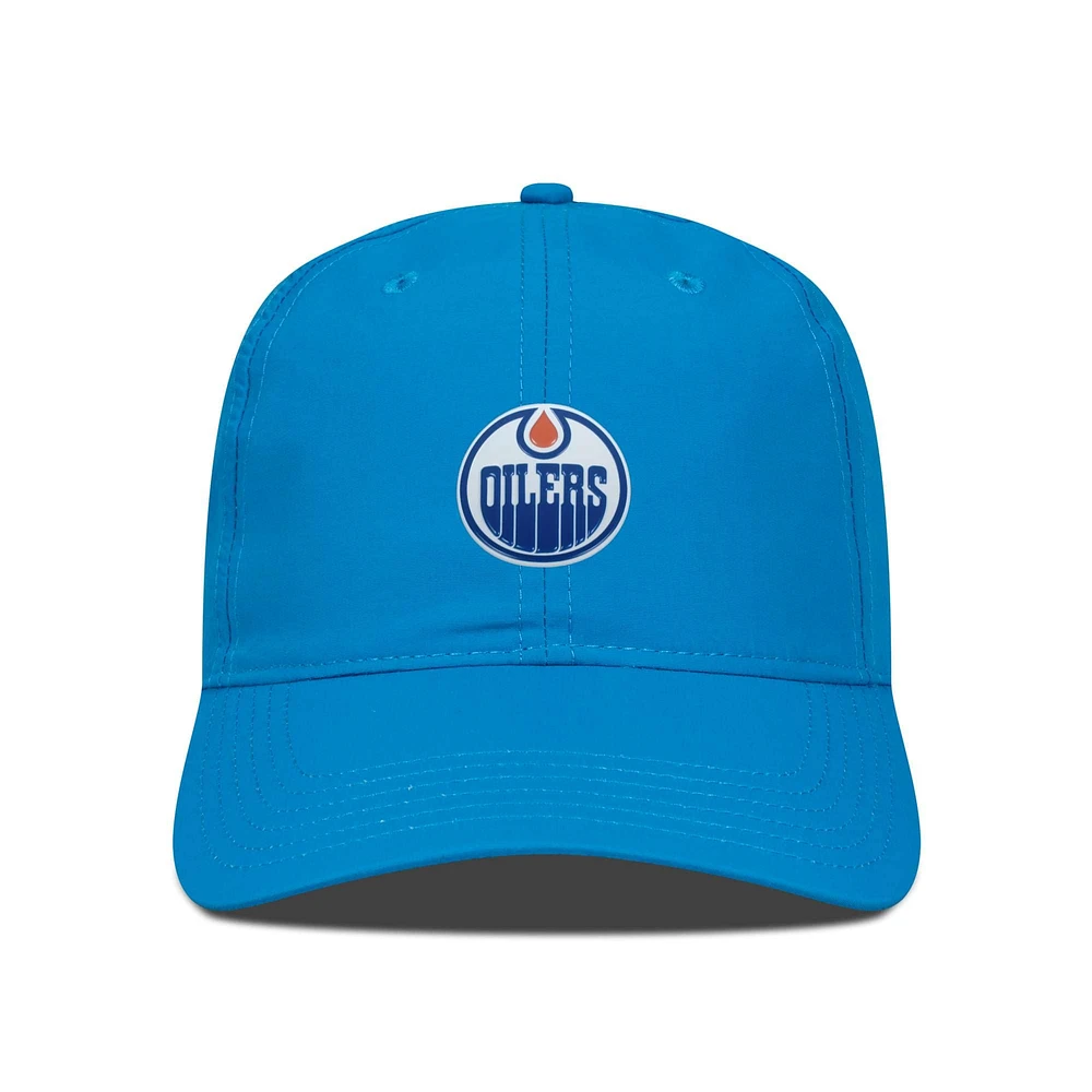 Casquette ajustable avec écusson des Oilers d'Edmonton bleue Levelwear pour hommes