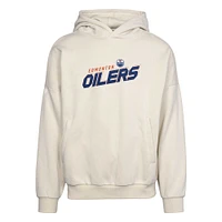 Men's Levelwear Khaki Edmonton Oilers Contact Premier Pullover Hoodie