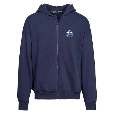 Men's Levelwear Navy Edmonton Oilers Uphill Insignia Full-Zip Hoodie