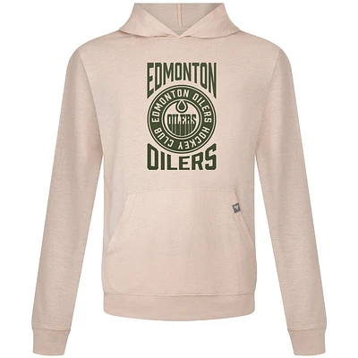 Sweat à capuche Delta Relay Stamp des Oilers d'Edmonton pour hommes de Levelwear Oatmeal