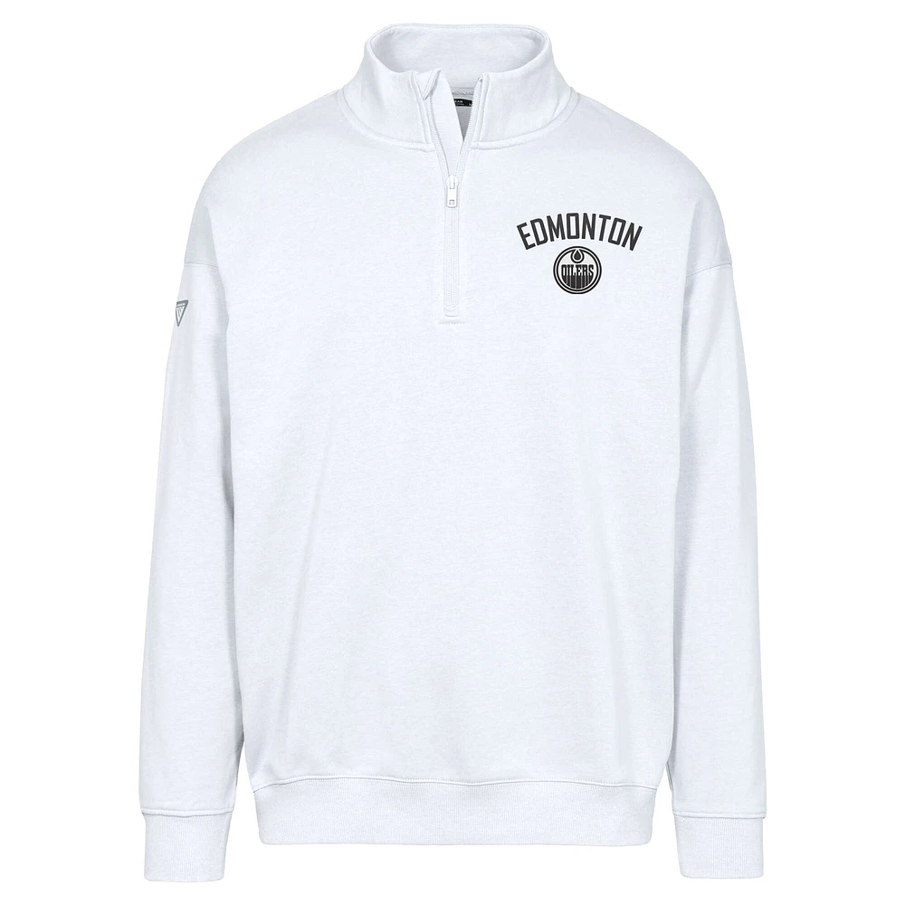 Men's Levelwear  White Edmonton Oilers Murray City Capsule Quarter-Zip Sweatshirt