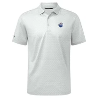 Polo System Insignia Core blanc Levelwear pour homme des Oilers d'Edmonton