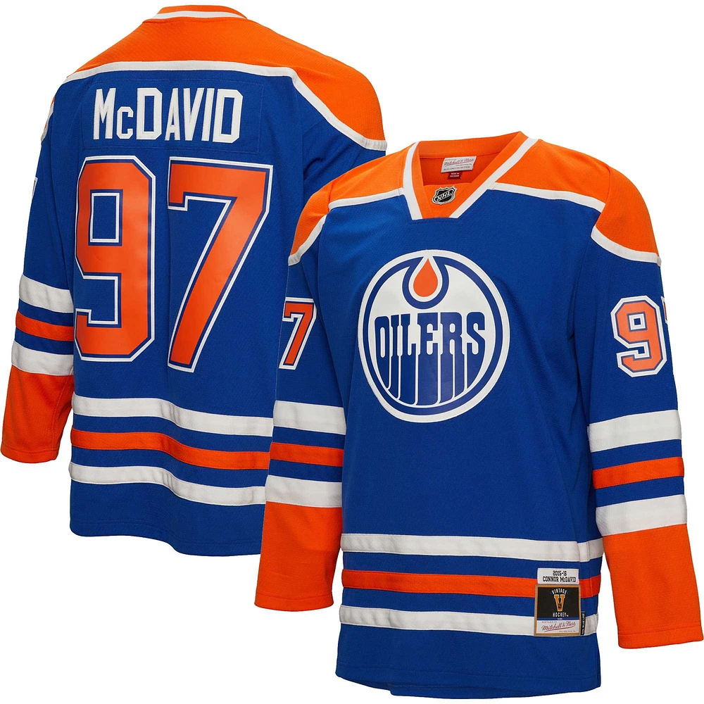 Mitchell & Ness Connor McDavid Blue Edmonton Oilers 2015/16 Maillot Line Player pour homme