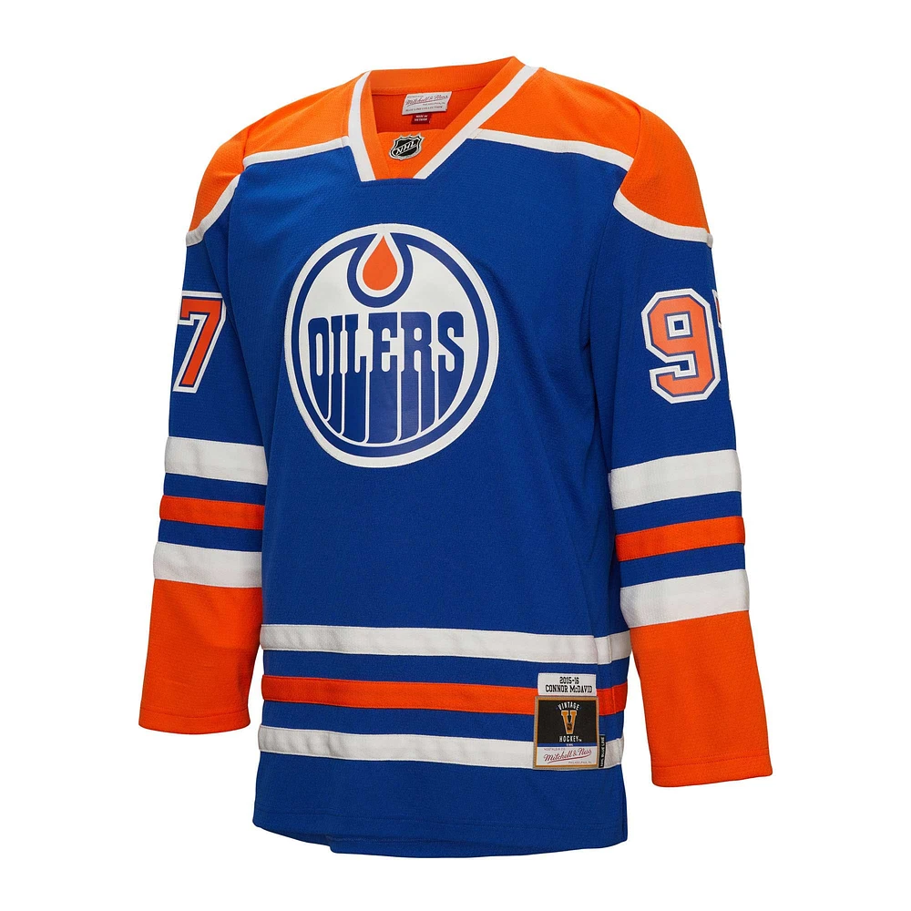 Mitchell & Ness Connor McDavid Blue Edmonton Oilers 2015/16 Maillot Line Player pour homme