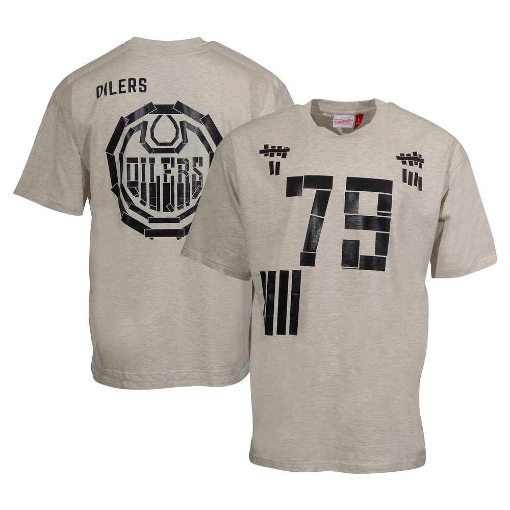 V104219 T-shirt SS noir avec ruban adhésif pour hommes des Oilers ESL SP24 NHL TEEMENSCC 3120BGBLKTPEEOI