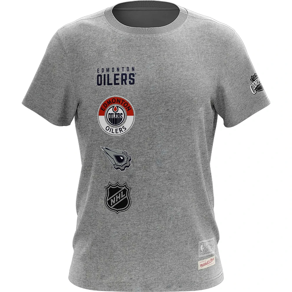 T-shirt Mitchell & Ness Heather Grey Edmonton Oilers City Collection pour homme