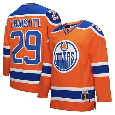Maillot orange Power Play des Oilers d'Edmonton de Mitchell & Ness pour homme Leon Draisaitl