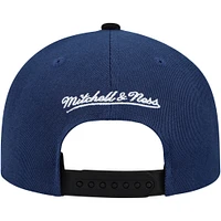 Casquette Snapback bicolore Mitchell & Ness bleu marine/noir pour homme des Oilers d'Edmonton Underarch Pro Crown
