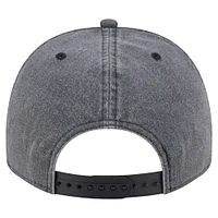 Men's New Era  Charcoal Edmonton Oilers Throwback Washed A-Frame Pre-Curved 9FIFTY Snapback Hat