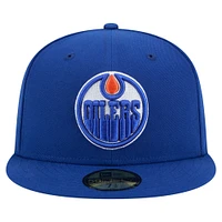 Casquette ajustée New Era Royal Edmonton Oilers 59FIFTY pour homme