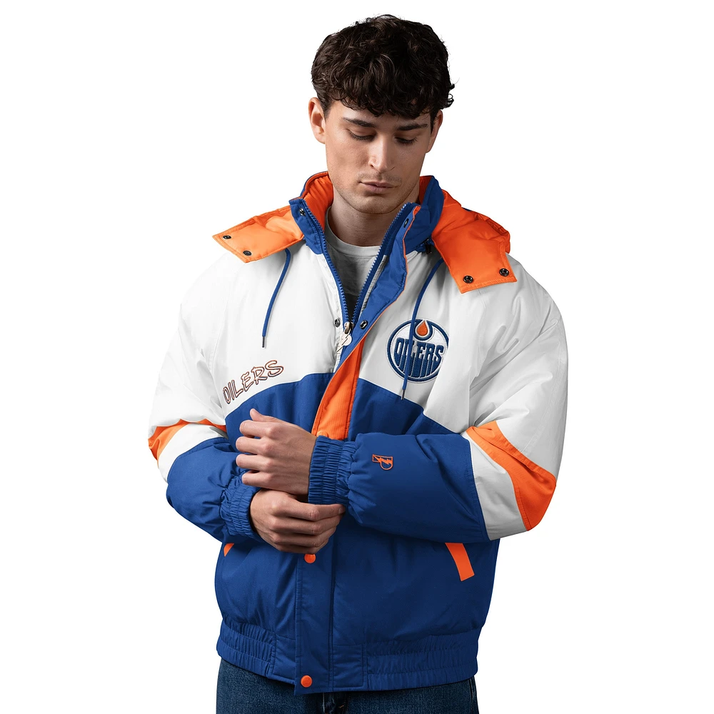 Veste à boutons-pression complète Corner To des Oilers d'Edmonton pour homme Pro Player Blue