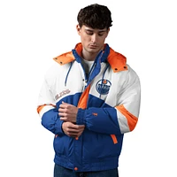 Veste à boutons-pression complète Corner To des Oilers d'Edmonton pour homme Pro Player Blue