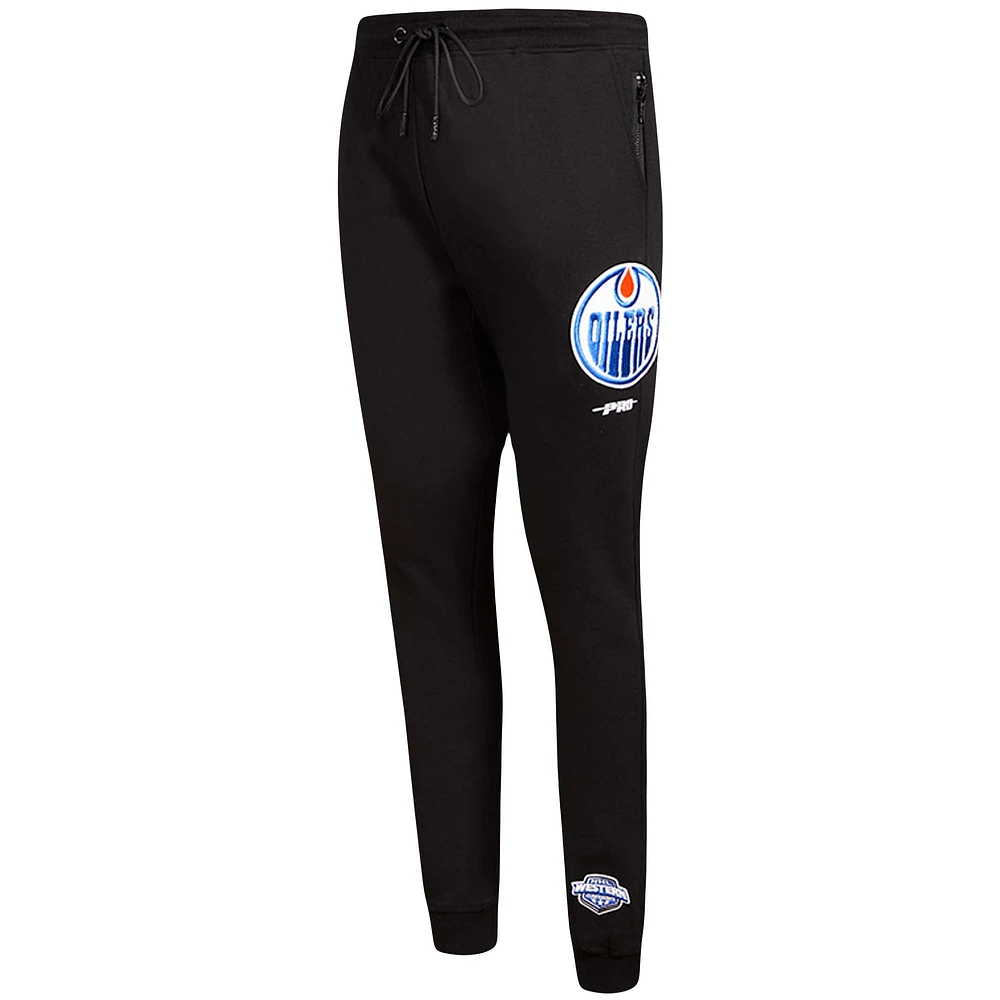 Men's Pro Standard Black Edmonton Oilers Classic Chenille Jogger Pants