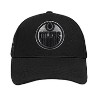 Men's Pro Standard Black Edmonton Oilers Metallic Logo Snapback Hat