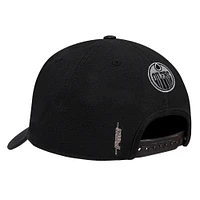 Men's Pro Standard Black Edmonton Oilers Metallic Logo Snapback Hat