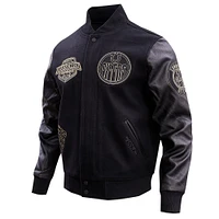 Veste universitaire entièrement zippée Pro Standard Edmonton Oilers noir et or pour hommes