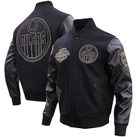 Veste universitaire entièrement zippée Pro Standard Edmonton Oilers noir et or pour hommes