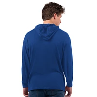 Men's Starter  Blue Edmonton Oilers Ben Hooded Long Sleeve T-Shirt