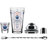 The Sports Vault Edmonton Oilers Five-Piece Bartender Shot Glass & Mixing Glass Set