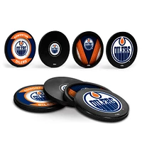 The Sports Vault Edmonton Oilers Four-Piece Puck Coaster Set