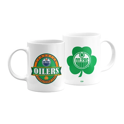 The Sports Vault White Edmonton Oilers 2021 Saint-Patrick - 11 oz. Lot de 2 tasses à café