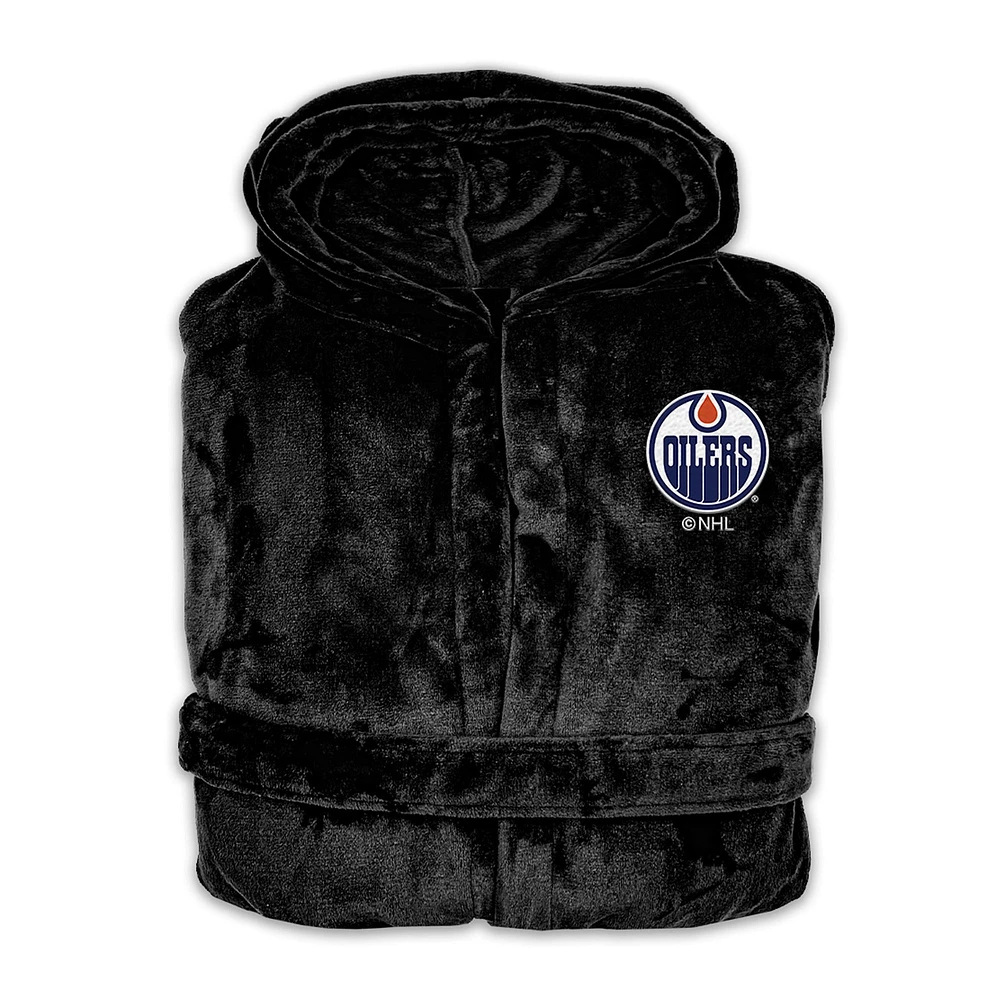 Unisex ISlide Black Edmonton Oilers Phantom Hoodie Robe