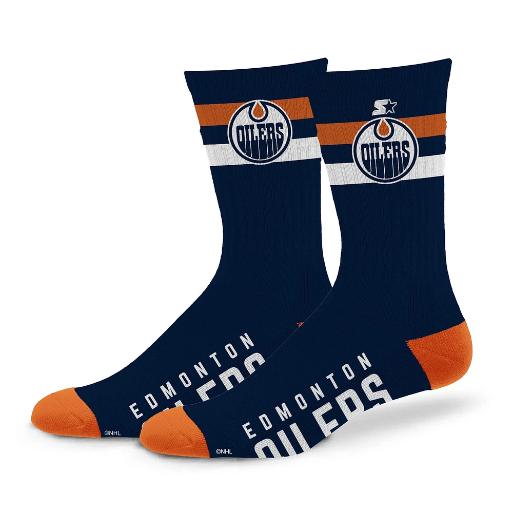 Unisex Starter Edmonton Oilers Team Color Two-Stripe Crew Socks