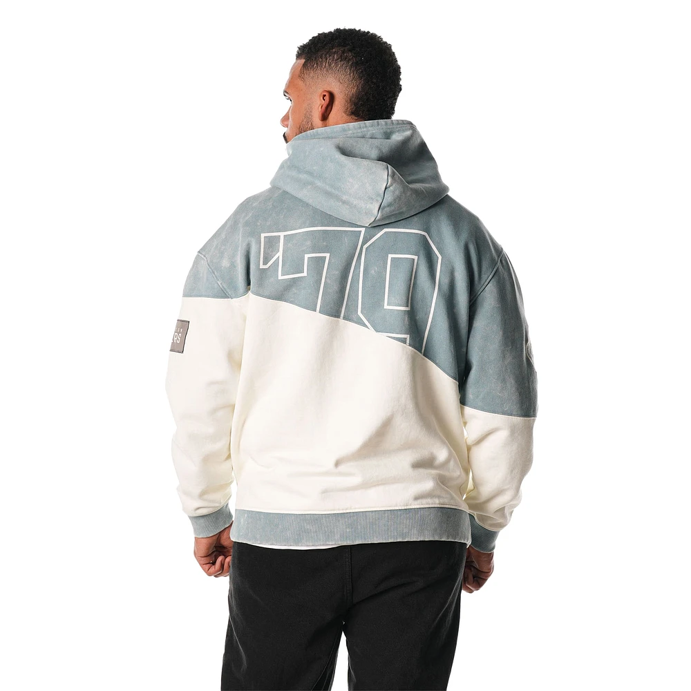 Unisex The Wild Collective  Light Blue/Cream Edmonton Oilers Split Pullover Hoodie