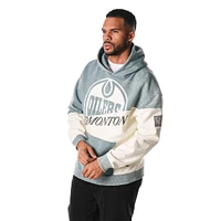 Unisex The Wild Collective  Light Blue/Cream Edmonton Oilers Split Pullover Hoodie