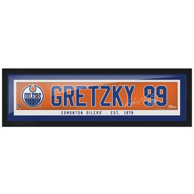 Wayne Gretzky Edmonton Oilers 6'' x 22'' Framed Replica Autograph Alumni Name - Bar