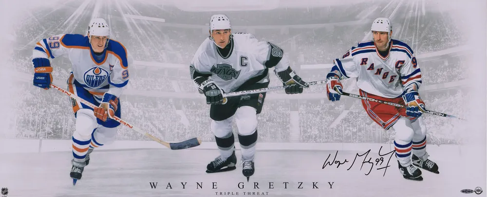 Wayne Gretzky Edmonton Oilers Autographed 20 x 24 Up Close