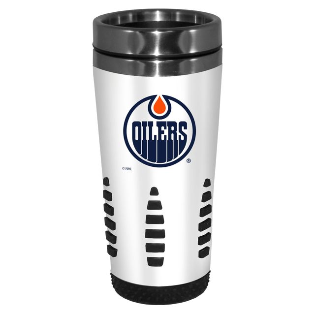 Oilers d'Edmonton blancs 16oz. Tasse de voyage Huntsville