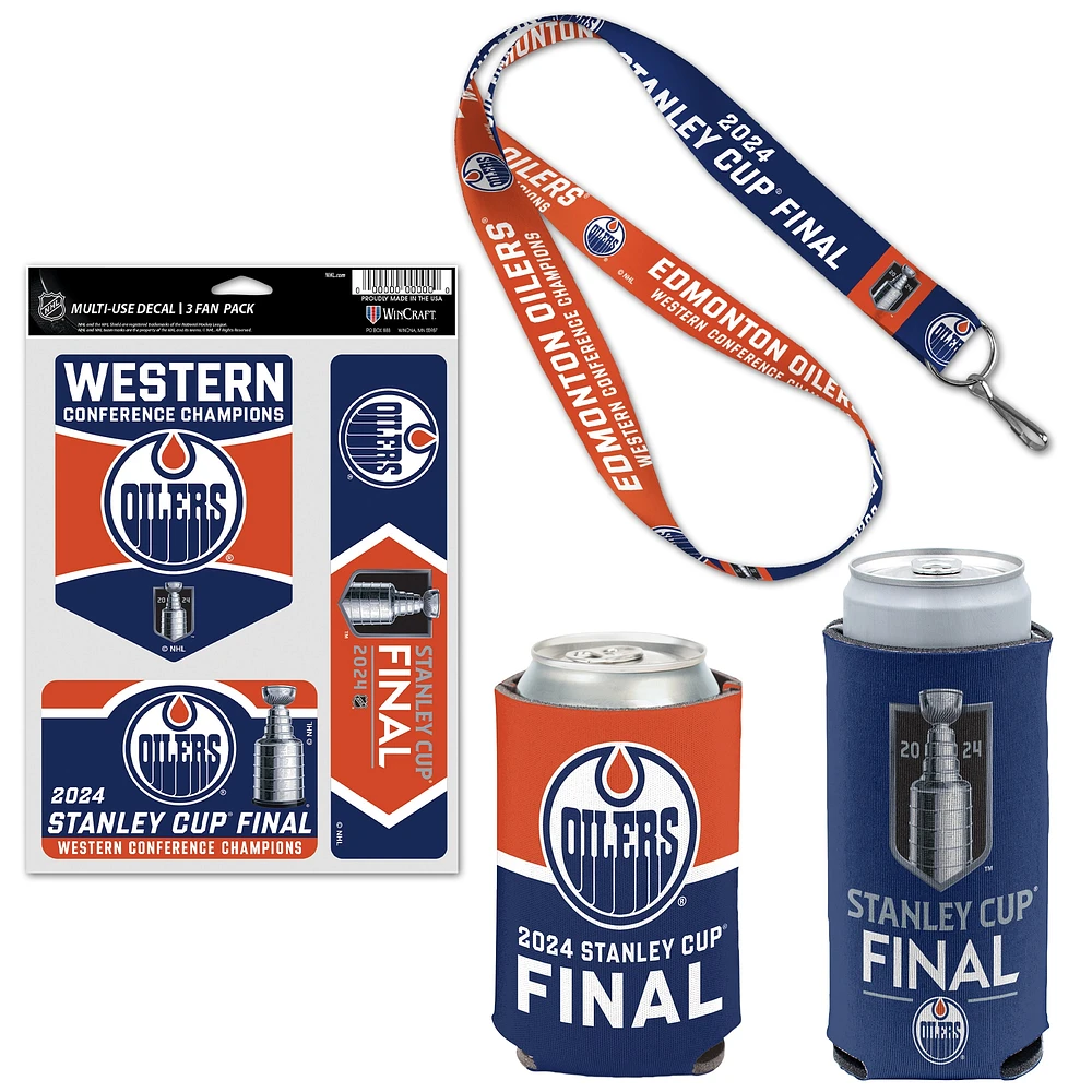 Pack de fans des champions de la Conférence Ouest WinCraft Edmonton Oilers 2024