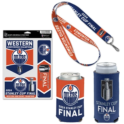 Pack de fans des champions de la Conférence Ouest WinCraft Edmonton Oilers 2024