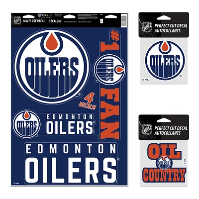 Pack de décalcomanies WinCraft Edmonton Oilers