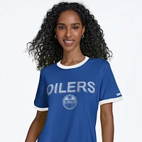T-shirt Alice Tri-Blend pour femme DKNY Sport Royal des Oilers d'Edmonton