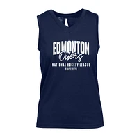 Women's Levelwear  Navy Edmonton Oilers V-Neck Tank Top