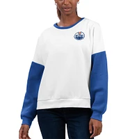 Women's Edmonton Oilers G-III 4Her by Carl Banks White A-Game Pullover Sweatshirt