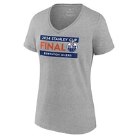 Women's Fanatics  Gray Edmonton Oilers 2024 Stanley Cup Final Roster V-Neck T-Shirt