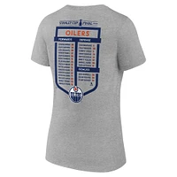 Women's Fanatics  Gray Edmonton Oilers 2024 Stanley Cup Final Roster V-Neck T-Shirt