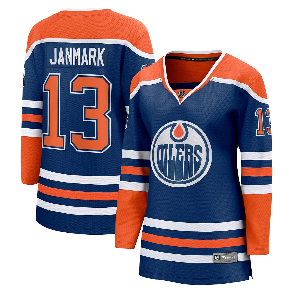 Fanatics pour femmes Mattias Janmark Royal Edmonton Oilers Maillot de joueur échappé à domicile