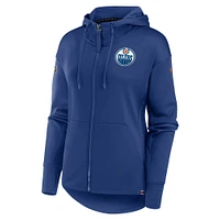 Women's Fanatics Royal Edmonton Oilers Authentic Pro Scuba Neck Full-Zip Hoodie