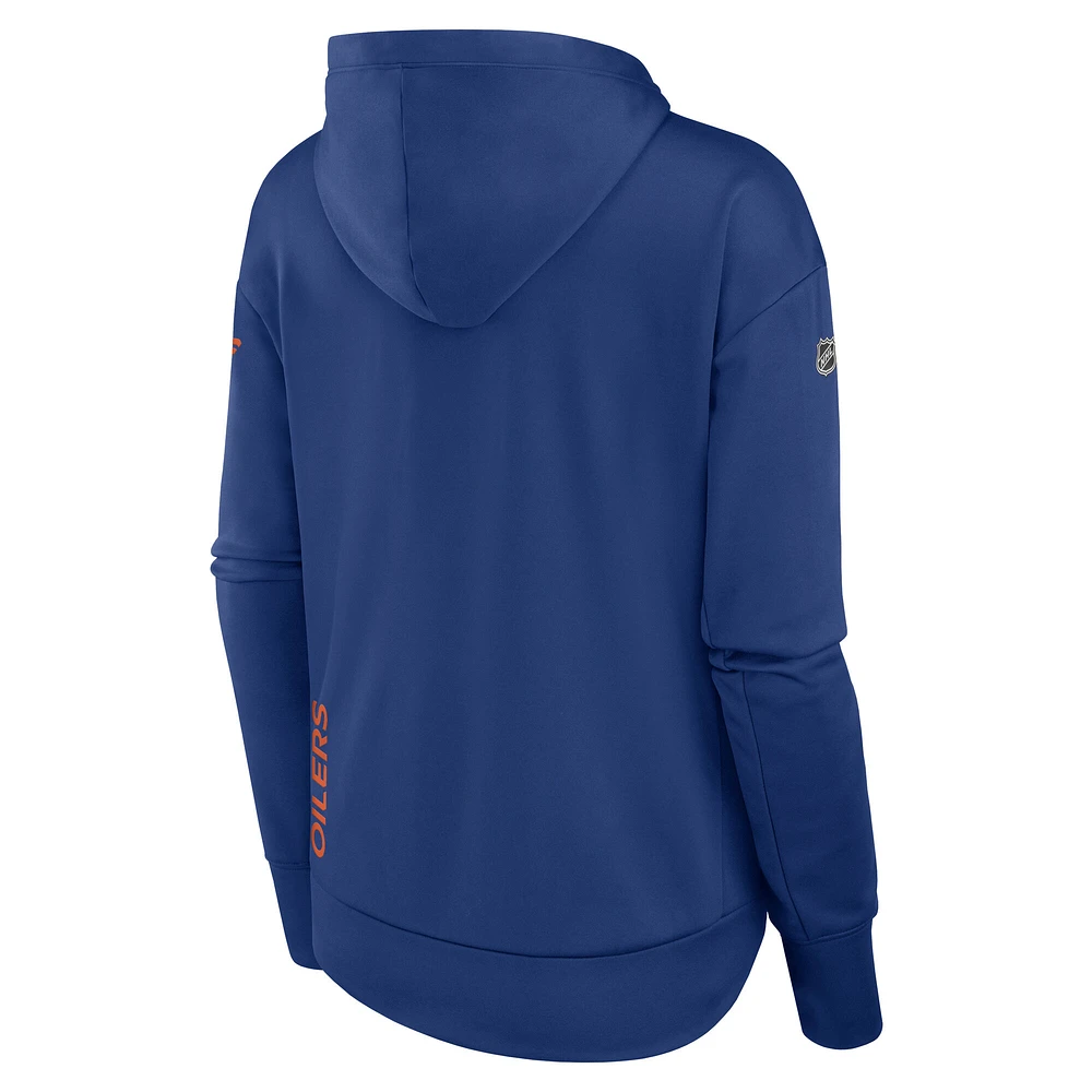 Women's Fanatics Royal Edmonton Oilers Authentic Pro Scuba Neck Full-Zip Hoodie